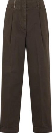 PESERICO Broeken - Dames - Straight fit broeken - Bruin - M - Broeken