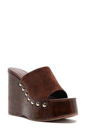 Schutz Dalle Platform Wedge Sandal in Root Brown at Nordstrom, Size 8.5