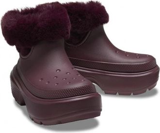 Crocs Stomp Lined 208718-6WD Boots sDark Cherry Lug Sole Platform JAX1195
