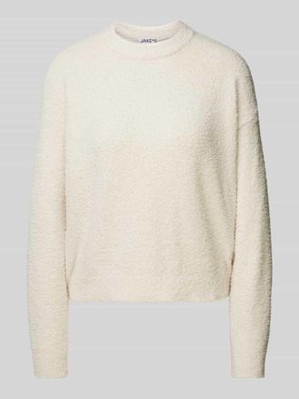 Jake*s Casual Oversized Strickpullover mit gerippten Abschl&uuml;ssen in Ecru, Gr&ouml;&szlig;e XL