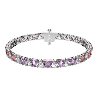 Swarovski Dames Tennis Armband Trilliant Slijpsel Roze Matrix 5614928 - Dames - Armbanden - Grijs - ONE Size - Accessoires