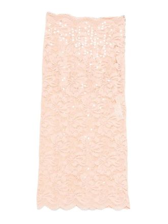 Paco Rabanne Gonna Midi Paillettes Salmon