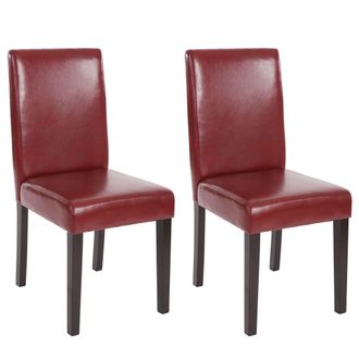 Hhg Nunca Usado] Juego De 2 Sillas De Comedor Silla De Cocina Littau, Polipiel, Marr&oacute;n Rojizo, Patas Oscuras