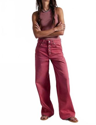 Free People Nia Boyfriend Jeans In Pink