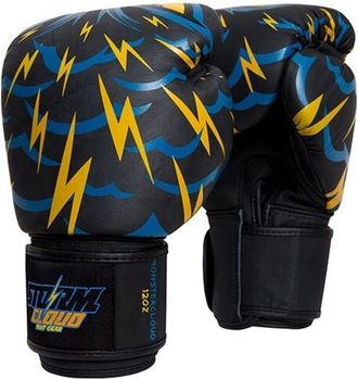 OEM Guantes De Muay Thai De Cuero Genuino Stormcloud Blizzard Monstercloud, Color Negro, 10 Oz