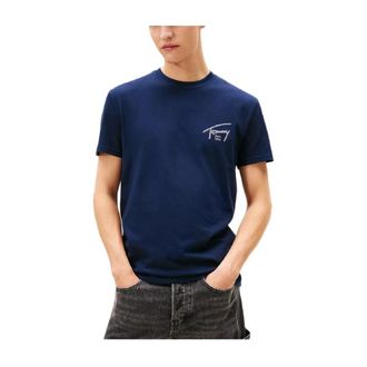 Tommy Hilfiger Tops, Heren, Blauw, M, Katoen, Regular Backprint T-Shirt