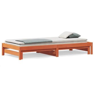 Berkfield Home Day Bed with Trundle without Mattress Wax Brown 90x190 cm Single