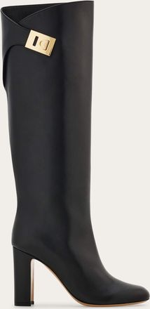 Ferragamo Women Knee high boot with Hug buckle detail Black Size 10.5