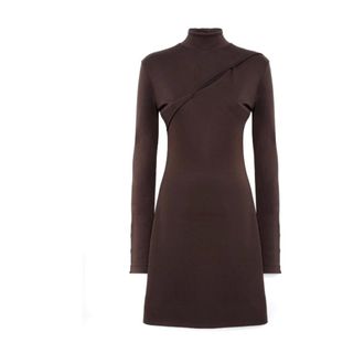 Blugirl Abito Lungo in Jersey con Arricciature - - Dresses - Donna - Marrone - S