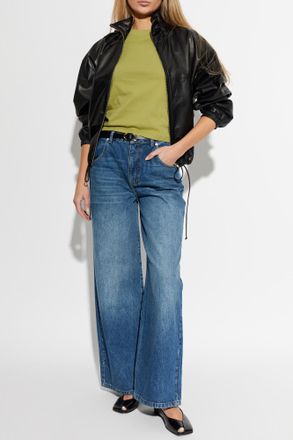 Ami T-shirt With Embroidered Logo, Womens, Green