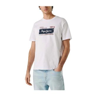 Pepe Jeans London T-Shirts, male, White, Size: 2XL T-Shirts
