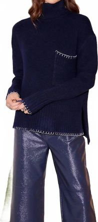 Fifteen Twenty Silvie Edgewater Stitch Sweater In Navy