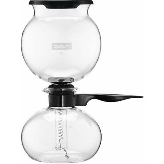 Bodum Pebo freestanding Manual Vacuum coffee maker 1000L 8cups Black,Transparent - Coffee Makers (Freestanding, Vacuum coffee maker, 1000 l, Ground coffee