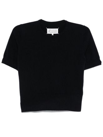 Maison Margiela T-shirt van scheerwol - Blauw