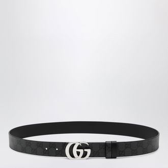Gucci Cintura GG Marmont reversibile in tessuto e pelle nera