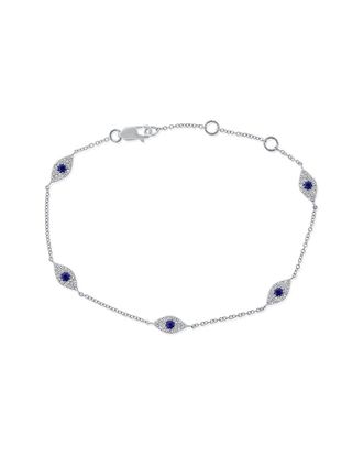 Sabrina Designs 14K 0.45 Ct. Tw. Diamond & Sapphire Evil Eye Bracelet