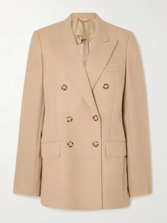 Victoria Beckham Blazer In Misto Lana - Neutri