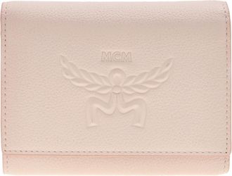 MCM Embossed Logo Small Himmel Trifold Wallet