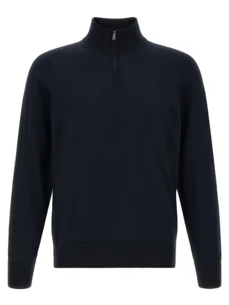 HUGO BOSS Blue Virgin Wool Mens Cardigan