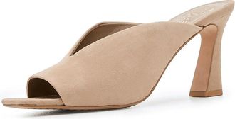 Vince Camuto Galeni Peep Toe High Heel Mules Womens Sandals Tortilla : 8.5 M, Faux Leather