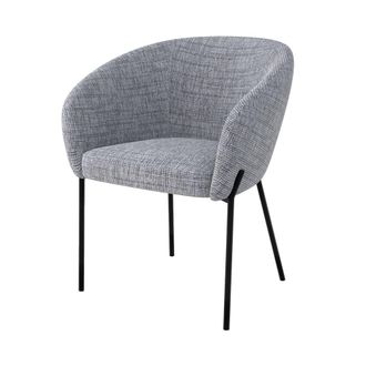 Rendez-Vous D&eacute;co Silla de tela gris jaspeado y patas de metal negro