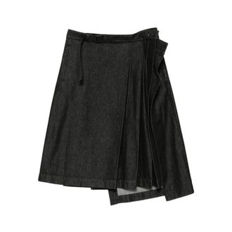 Yohji Yamamoto Dames, Rokken, Zwart, Maat: S Denim
