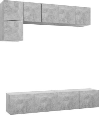 vidaXL Vidaxl - Set De Muebles De Sal&oacute;n 5 Pzas Madera Ingenier&iacute;a Gris Hormig&oacute;n