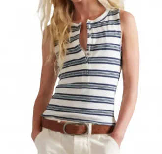 Free People Jamie Henley Striped Tank Top In White Combo