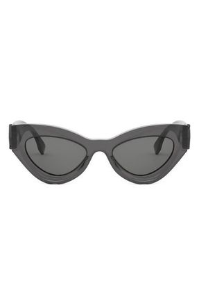 Fendi FF Diamonds 52mm Cat Eye Sunglasses in Grey/Other /Smoke at Nordstrom