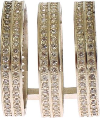 Nialaya Authentic Womens Clear CZ 925 Sterling Ring