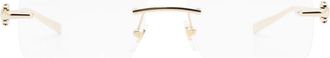 Gucci rectangle-frame glasses - unisex - Metal (Other) - 55 - Gold