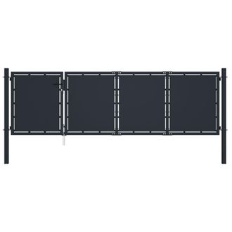 Berkfield Home Garden Gate Steel 350x75 cm Anthracite