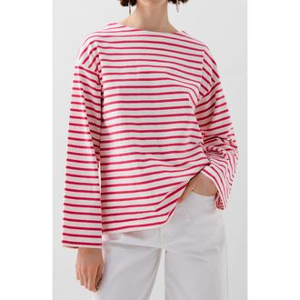 Scalpers Stripes Label Ls Tee in Coralstripes at Nordstrom, Size Small Eu