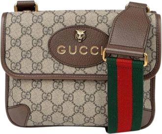 Gucci Pre-owned Cross Body Bags, female, Beige, Size: ONE SIZE Pre-owned Canvas Cross Body Bag