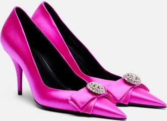 Balenciaga Avenue Palazzo 90 embellished satin pumps