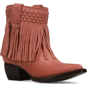 Frye Sacha Fringe Western Bootie in Rose Cake at Nordstrom Rack, Size 5.5
