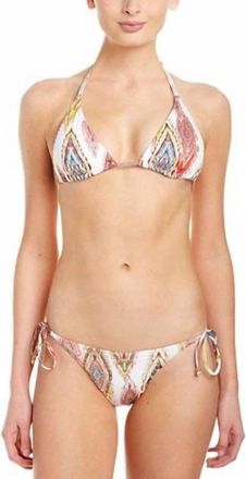 PQ Swim Patara Embroidered Tie Strap Teeny Bikini Bottom Swimsuit In Multi
