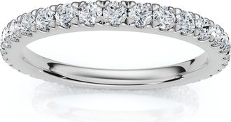 Pompeii3 1 Ct Diamond Wedding Eternity Ring Lab Grown 14k White Gold