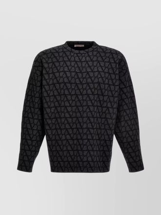 Valentino Garavani iconographic canvas crew neck sweater with soft texture