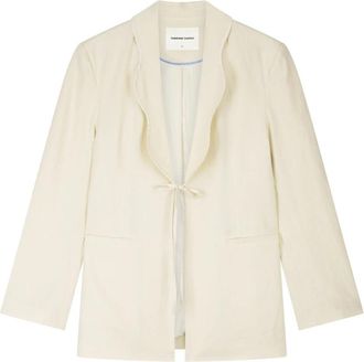 Fab By Fabienne Chapot Millor Blazer - Dames - Blazers - Beige - L - Leer - Jassen