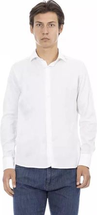 Baldinini Witte Katoenen Heren Overhemd Slim Fit - Heren - Casual Overhemden - Wit - L - Katoen - Overhemden
