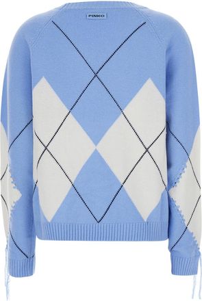 Pinko Womens Sweater Berna Blue Wool Tops Top