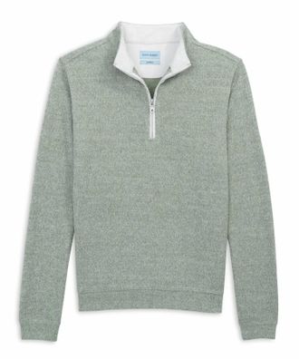 Scott Barber Mens Marled Performance Knit Sweater In Agave