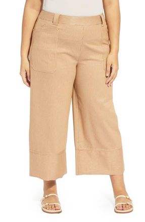 Lyss&eacute; Analia Striped Wide Leg Jeans in Cinnamon Sheen Line at Nordstrom, Size 1 X