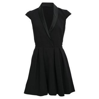 BA&SH Ba & Sh Coston Flared Mini Dress in Black Wool
