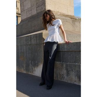 H&M Embellished Trousers in Dark Gray at Nordstrom, Size 16
