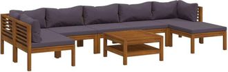 vidaXL Muebles De Jard&iacute;n 8 Pzas Cojines Madera Maciza De Acacia Vidaxl
