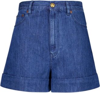 Valentino Garavani Denim Shorts met Hoge Taille - Dames - Denim shorts - Blauw - W28 - Denim - Korte Broeken