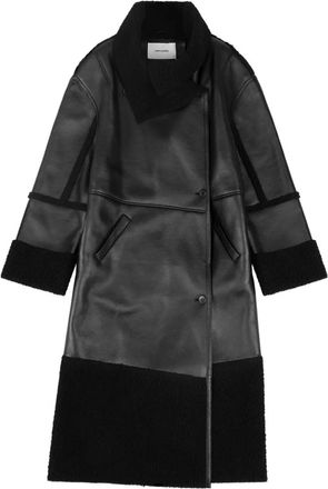 Entire studios Cappotto lungo in shearling - Nero
