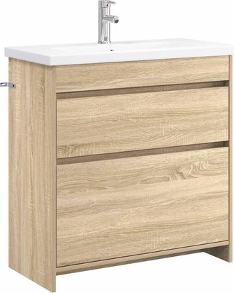 vidaXL Juego De Muebles De Ba&ntilde;o Roble Sonoma 81 X 40 X 84,5 Cm Vidaxl